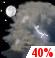 Wednesday Night: A chance of showers before 8pm, then a chance of showers and thunderstorms between 8pm and 2am, then a chance of showers after 2am.  Mostly cloudy, with a low around 67. Chance of precipitation is 40%.